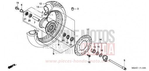 ROUE AVANT VT750C2Y de 2000